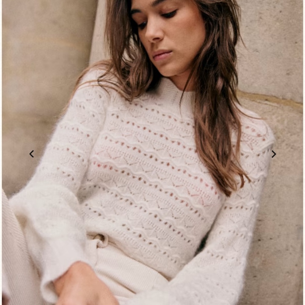 Sezane Lya Sweater in Ecru XXS NWOT